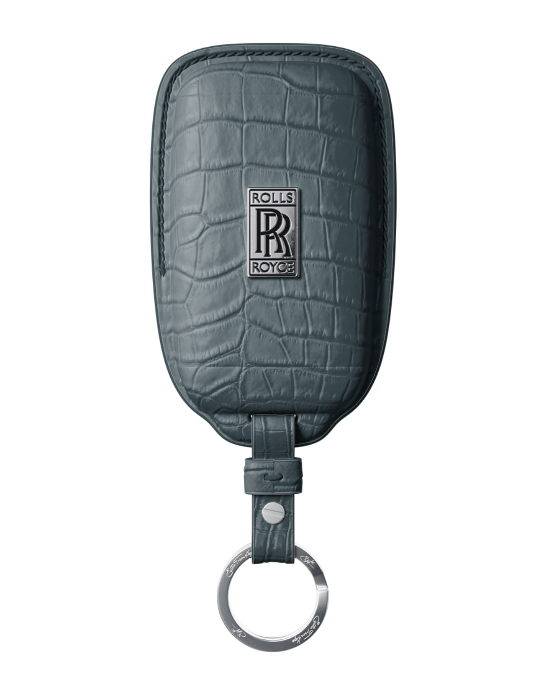 ETK BESPOKE GENUINE CROCODILE KEY COVER FOR ROLLS-ROYCE — CLASSIC SILVER BADGE SPECIFICATION