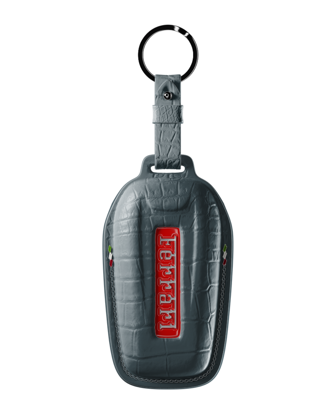 ETK BESPOKE GENUINE CROCODILE KEY COVER FOR FERRARI TYPE I — CLASSIC ITALIAN TRICOLORE SPECIFICATION