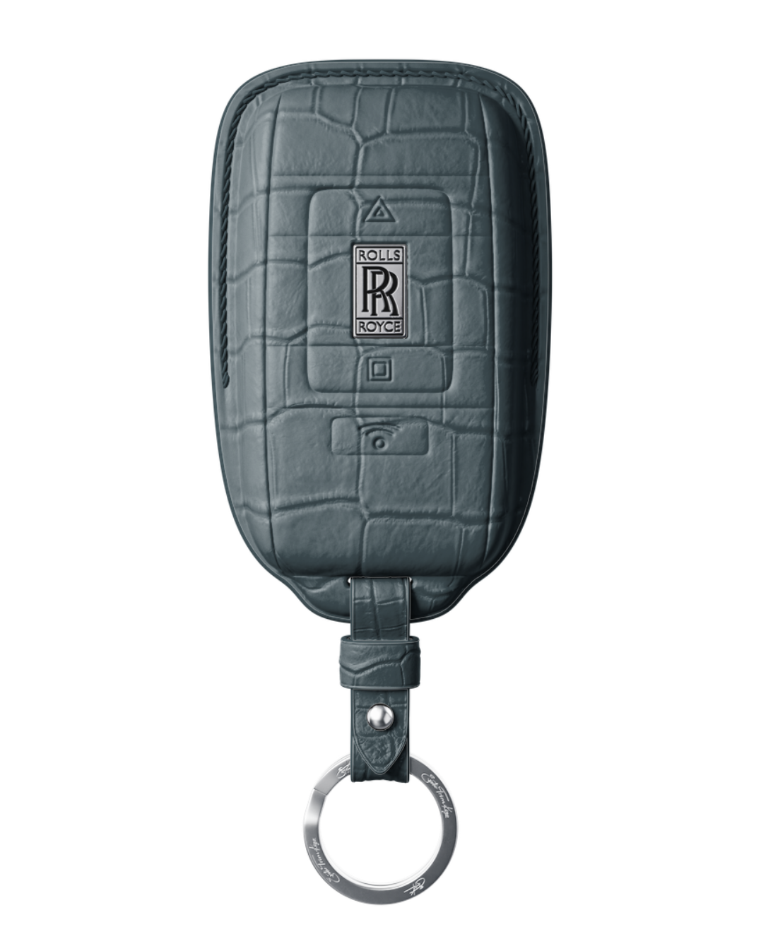 ETK BESPOKE GENUINE CROCODILE KEY COVER FOR ROLLS-ROYCE — CLASSIC SILVER BADGE SPECIFICATION