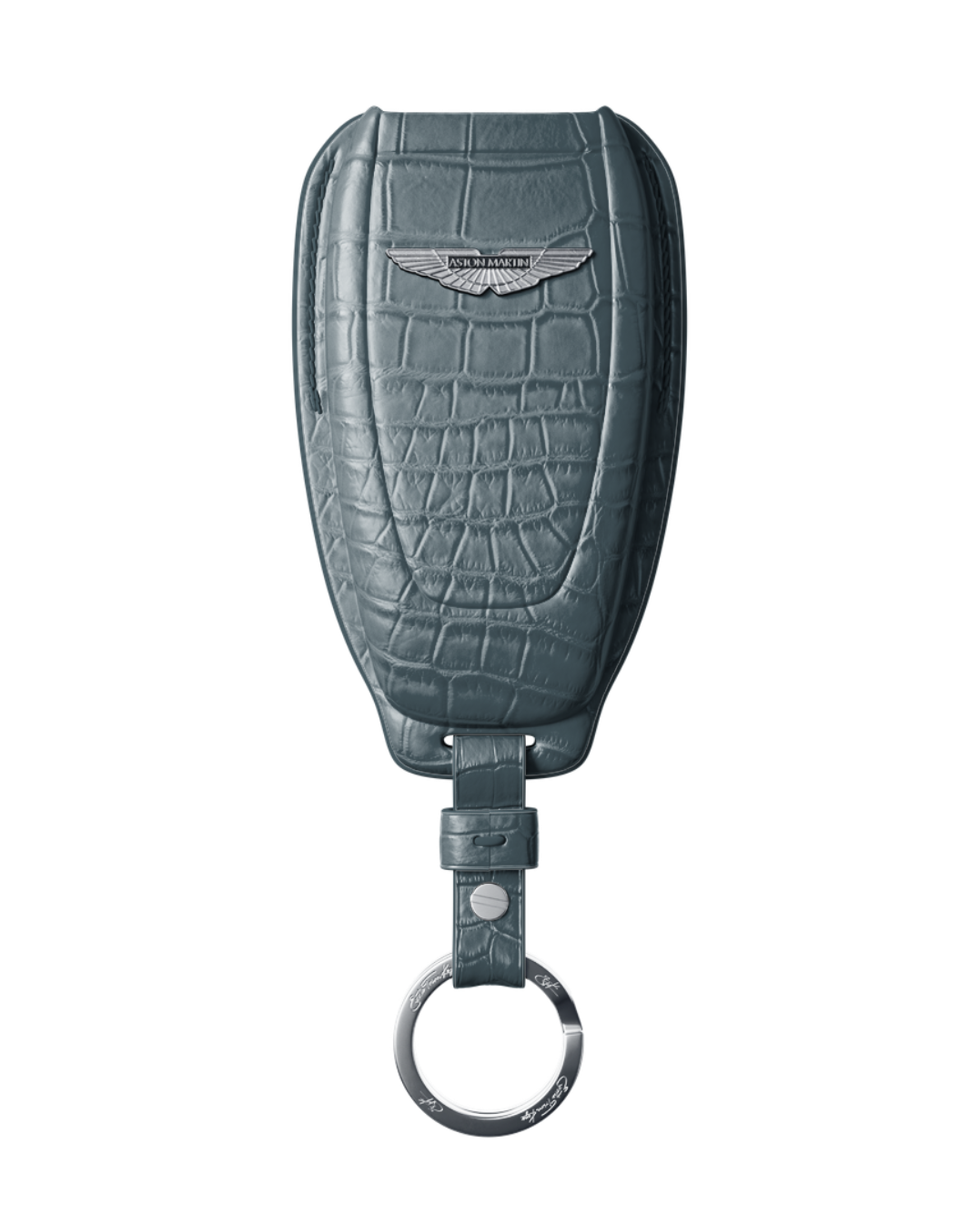 ETK BESPOKE GENUINE CROCODILE KEY COVER FOR ASTON MARTIN — CLASSIC SILVER BADGE SPECIFICATION