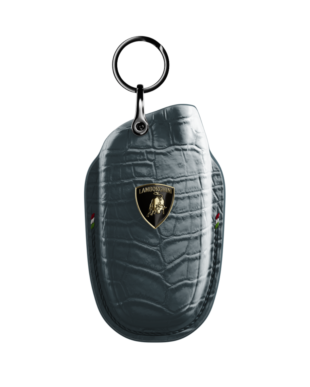 ETK BESPOKE GENUINE CROCODILE KEY COVER FOR LAMBORGHINI TYPE I — CLASSIC ITALIAN TRICOLORE SPECIFICATION