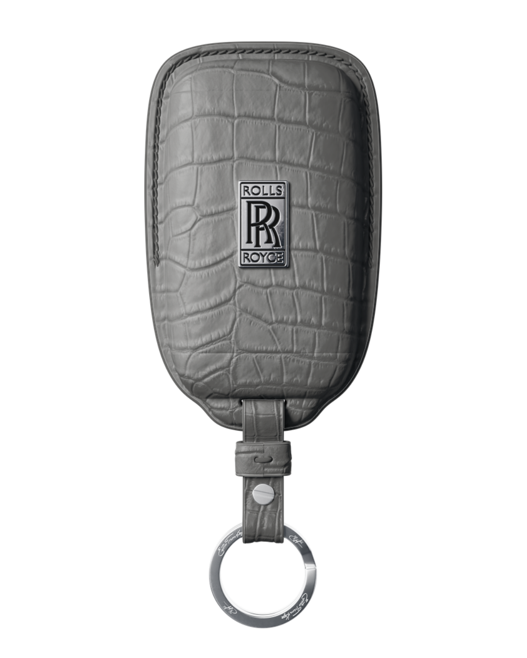 ETK BESPOKE GENUINE CROCODILE KEY COVER FOR ROLLS-ROYCE — CLASSIC SILVER BADGE SPECIFICATION