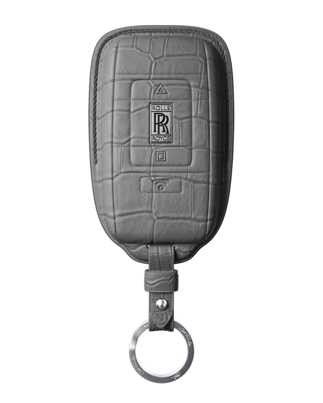 ETK BESPOKE GENUINE CROCODILE KEY COVER FOR ROLLS-ROYCE — CLASSIC SILVER BADGE SPECIFICATION