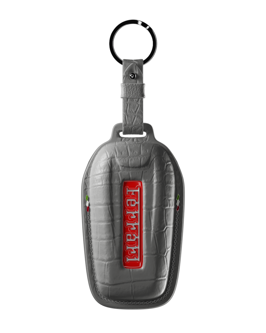 ETK BESPOKE GENUINE CROCODILE KEY COVER FOR FERRARI TYPE I — CLASSIC ITALIAN TRICOLORE SPECIFICATION