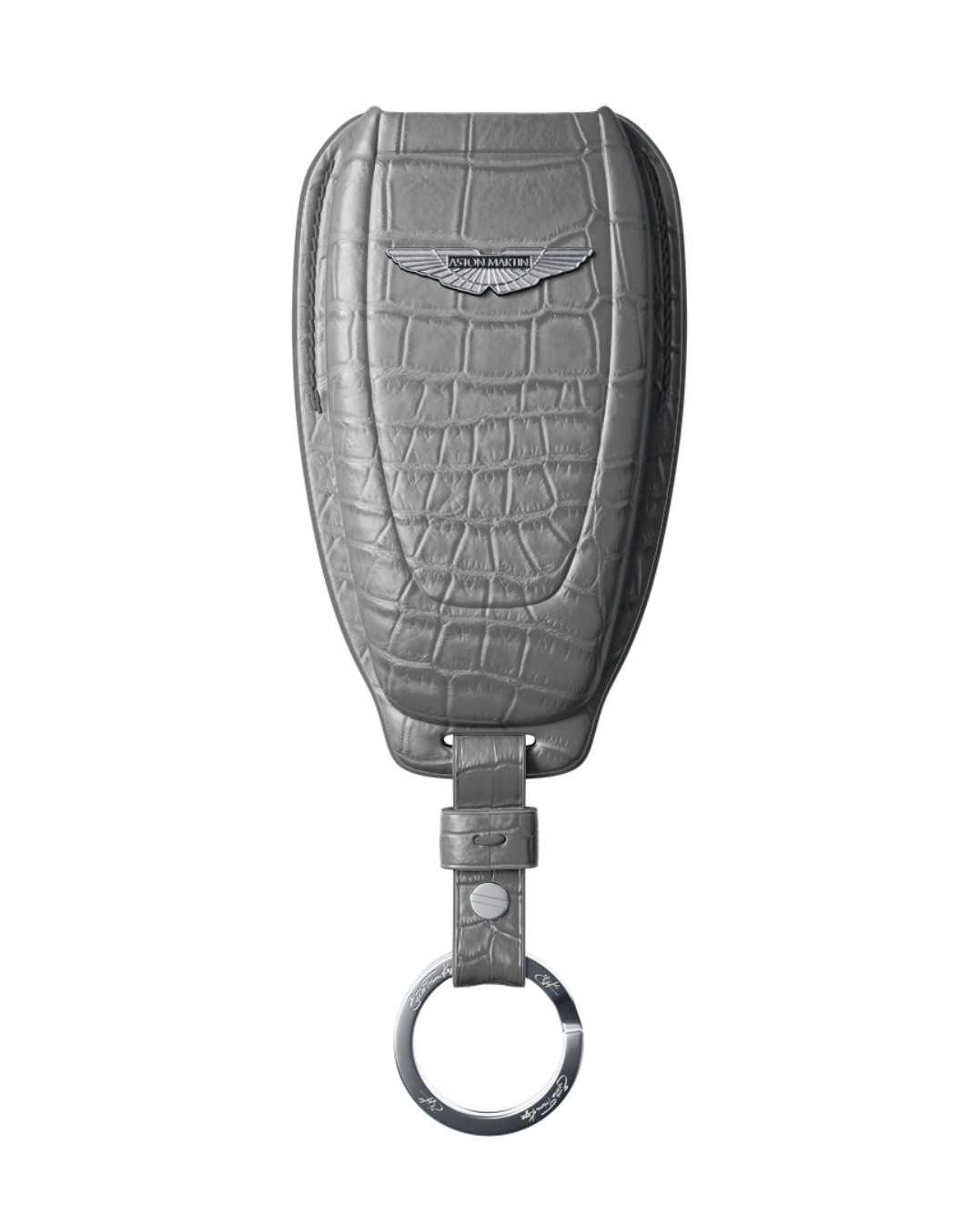 ETK BESPOKE GENUINE CROCODILE KEY COVER FOR ASTON MARTIN — CLASSIC SILVER BADGE SPECIFICATION