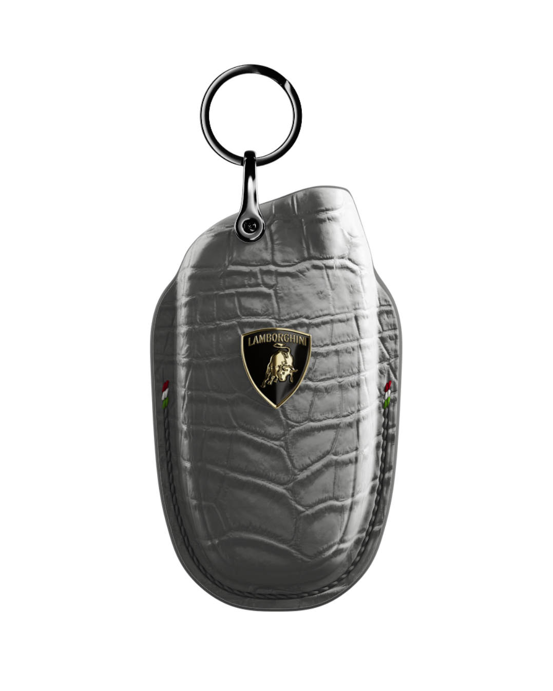 ETK BESPOKE GENUINE CROCODILE KEY COVER FOR LAMBORGHINI TYPE I — CLASSIC ITALIAN TRICOLORE SPECIFICATION