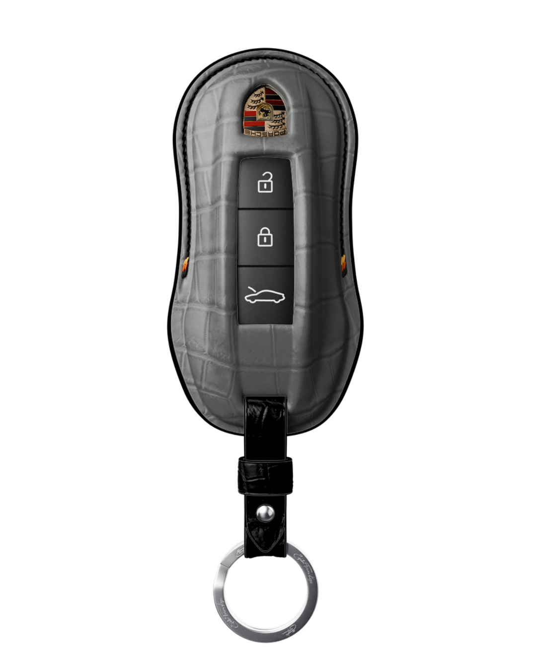 ETK BESPOKE GENUINE CROCODILE KEY COVER FOR PORSCHE — SCHWARZ TRICOLOR SPECIFICATION