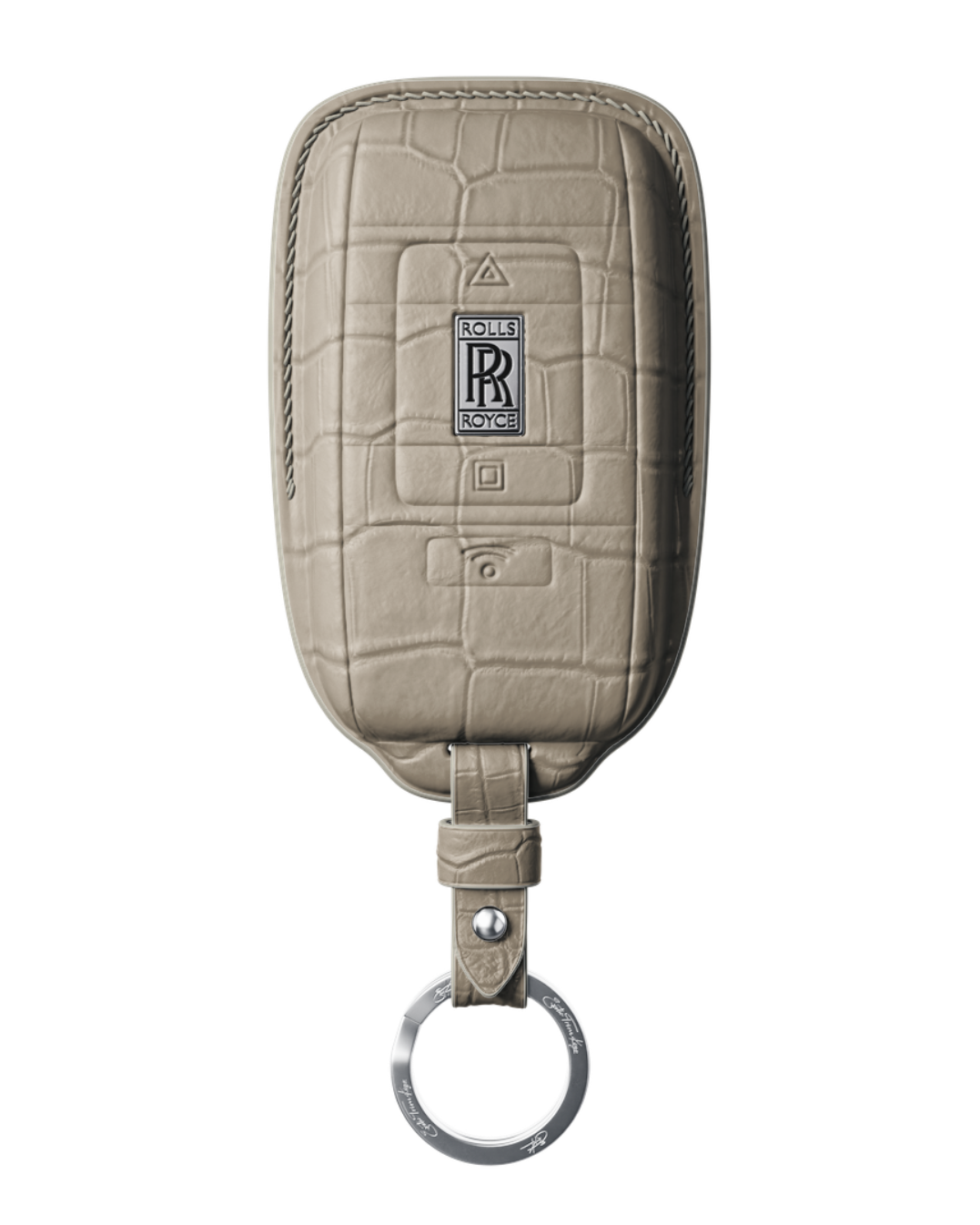 ETK BESPOKE GENUINE CROCODILE KEY COVER FOR ROLLS-ROYCE — CLASSIC SILVER BADGE SPECIFICATION