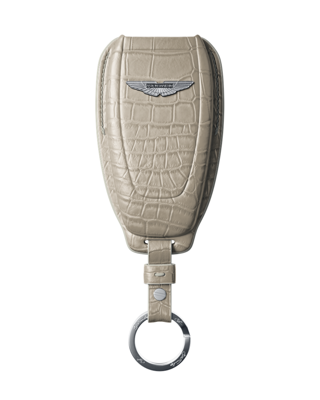 ETK BESPOKE GENUINE CROCODILE KEY COVER FOR ASTON MARTIN — CLASSIC SILVER BADGE SPECIFICATION