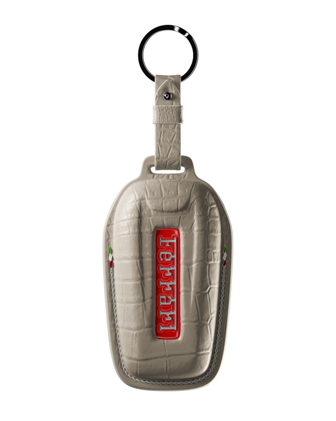 ETK BESPOKE GENUINE CROCODILE KEY COVER FOR FERRARI TYPE I — CLASSIC ITALIAN TRICOLORE SPECIFICATION