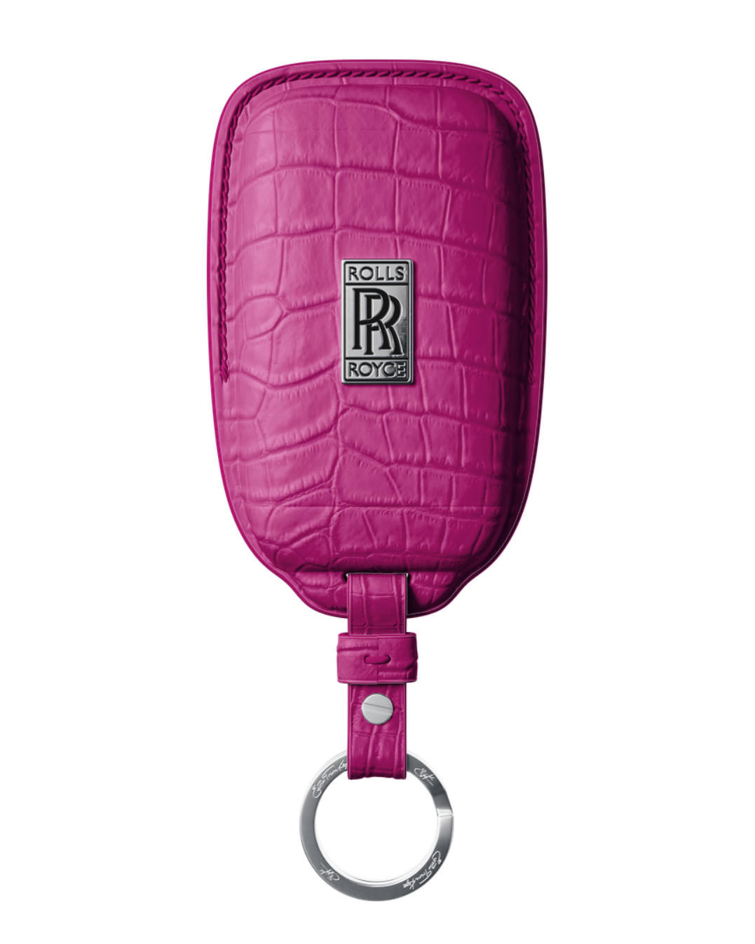ETK BESPOKE GENUINE CROCODILE KEY COVER FOR ROLLS-ROYCE — CLASSIC SILVER BADGE SPECIFICATION