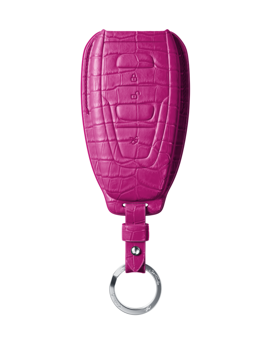 ETK BESPOKE GENUINE CROCODILE KEY COVER FOR ASTON MARTIN — CLASSIC SILVER BADGE SPECIFICATION