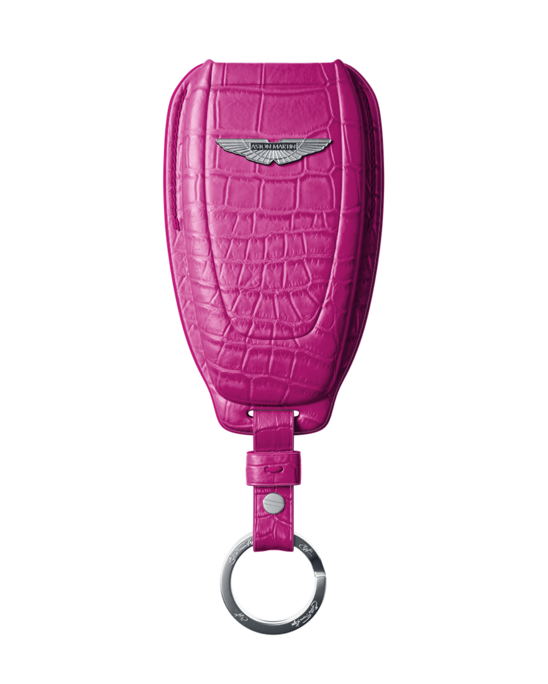 ETK BESPOKE GENUINE CROCODILE KEY COVER FOR ASTON MARTIN — CLASSIC SILVER BADGE SPECIFICATION