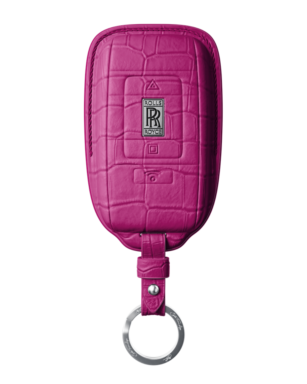 ETK BESPOKE GENUINE CROCODILE KEY COVER FOR ROLLS-ROYCE — CLASSIC SILVER BADGE SPECIFICATION
