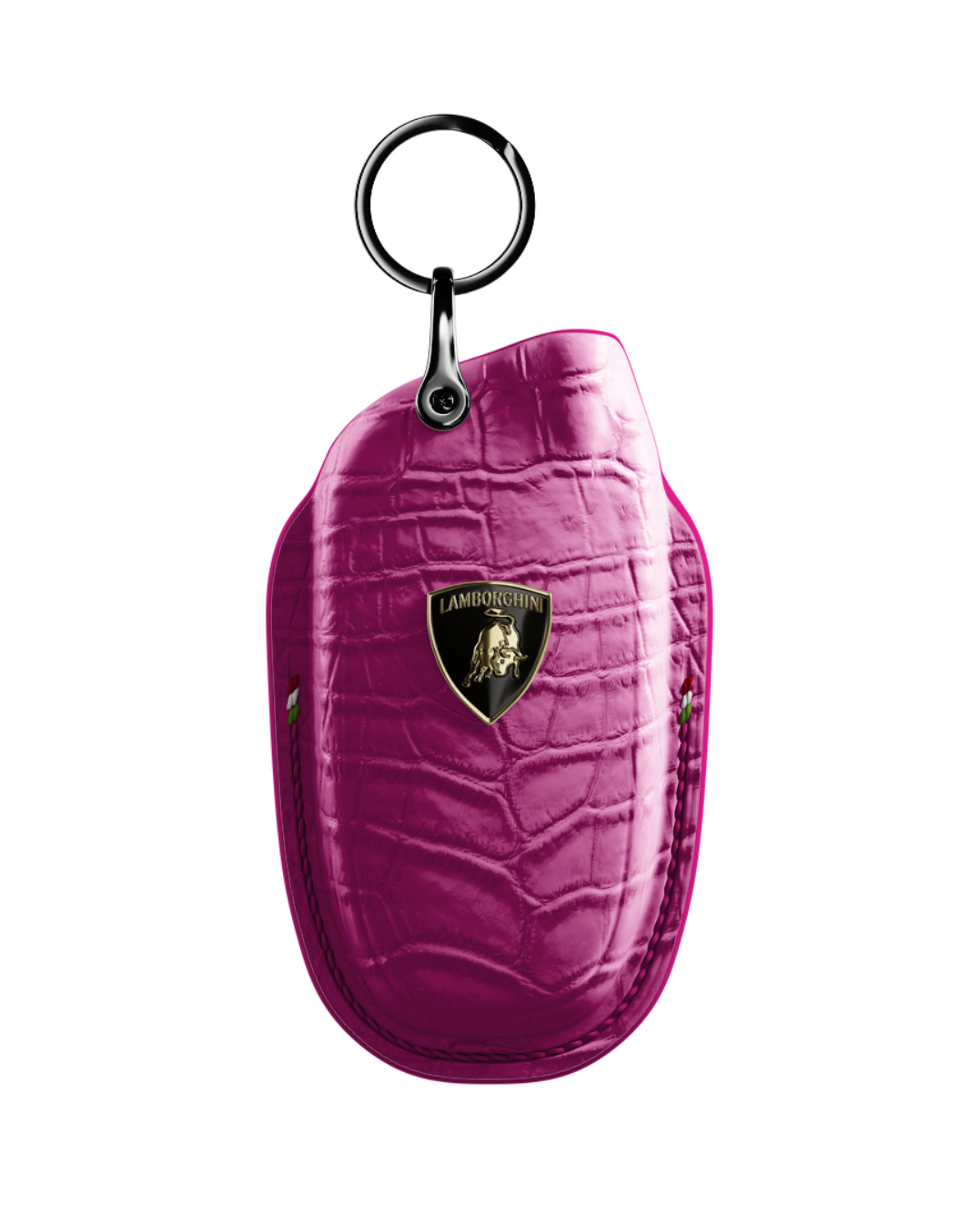 ETK BESPOKE GENUINE CROCODILE KEY COVER FOR LAMBORGHINI TYPE I — CLASSIC ITALIAN TRICOLORE SPECIFICATION
