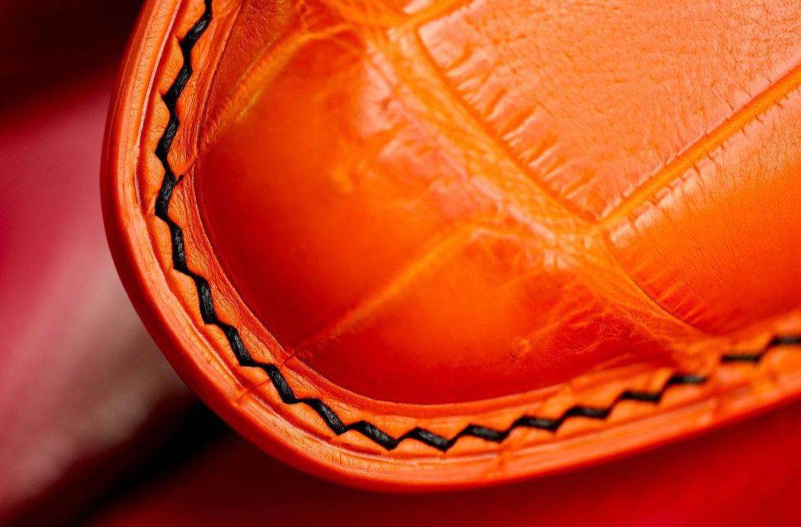 ETK BESPOKE ORANGE CROCODILE KEY COVER FOR MCLAREN — BLACK DETAILS