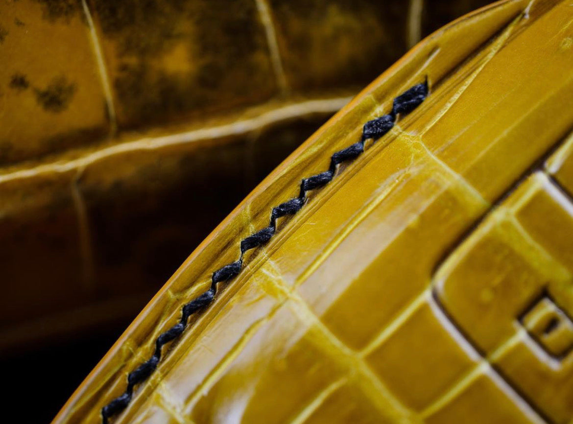ETK BESPOKE YELLOW CROCODILE KEY COVER FOR LAMBORGHINI — BLACK DETAILS