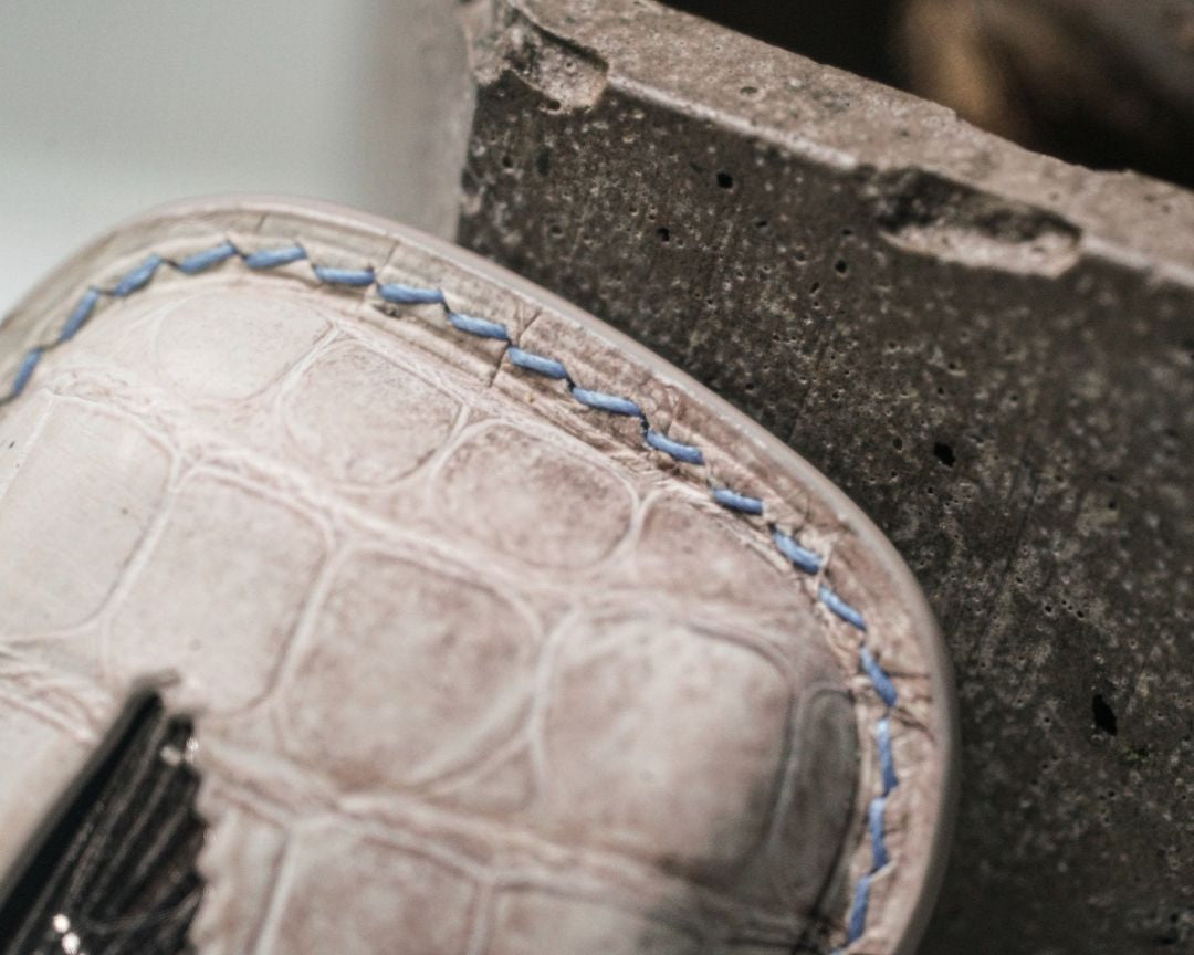 ETK BESPOKE HIMALAYAN CROCODILE KEY COVER FOR BENTLEY — BLUE & GREY DETAILS