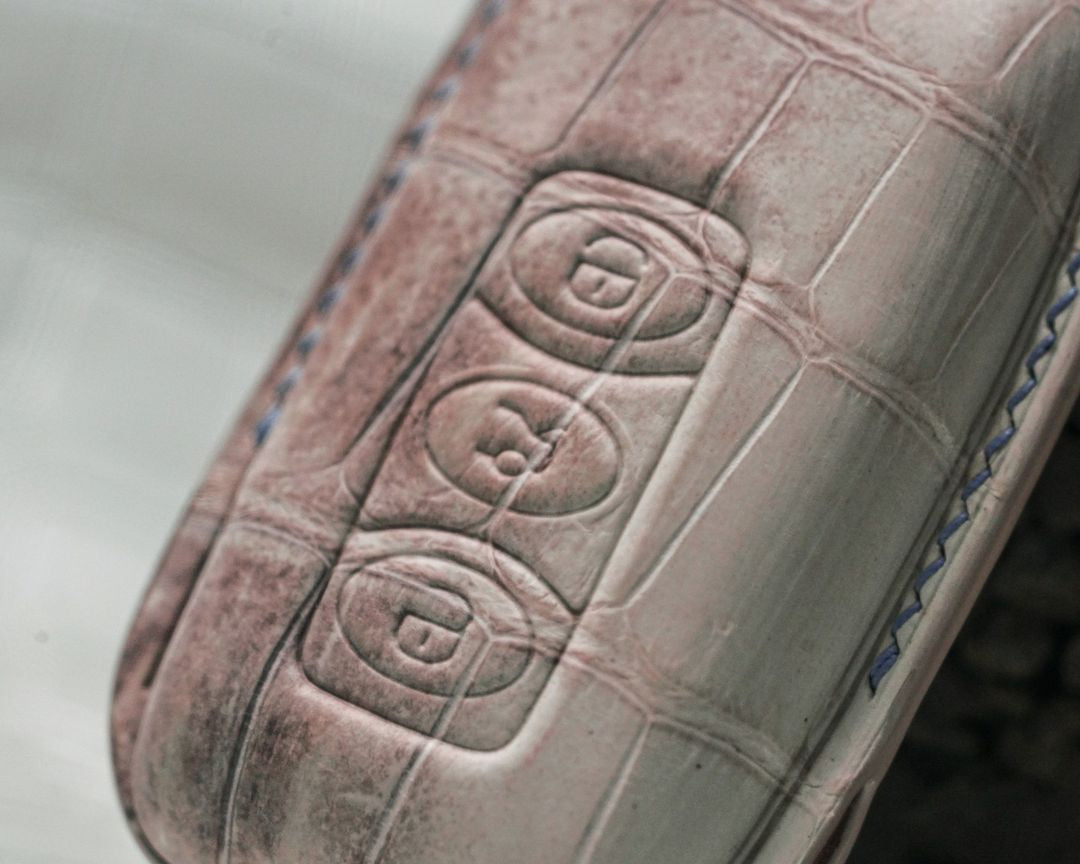 ETK BESPOKE HIMALAYAN CROCODILE KEY COVER FOR BENTLEY — BLUE & GREY DETAILS