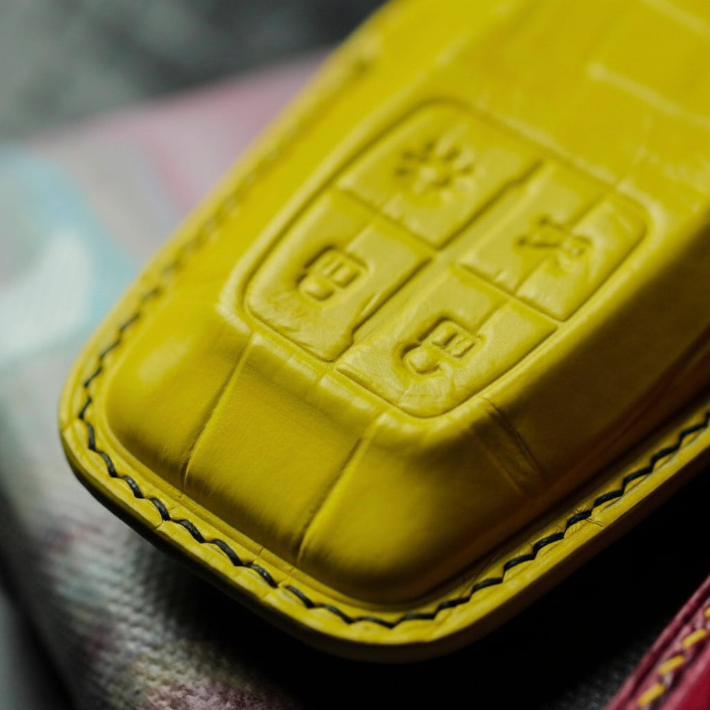 ETK BESPOKE RED & YELLOW CROCODILE KEY COVER SET FOR FERRARI — SET FOR TWO