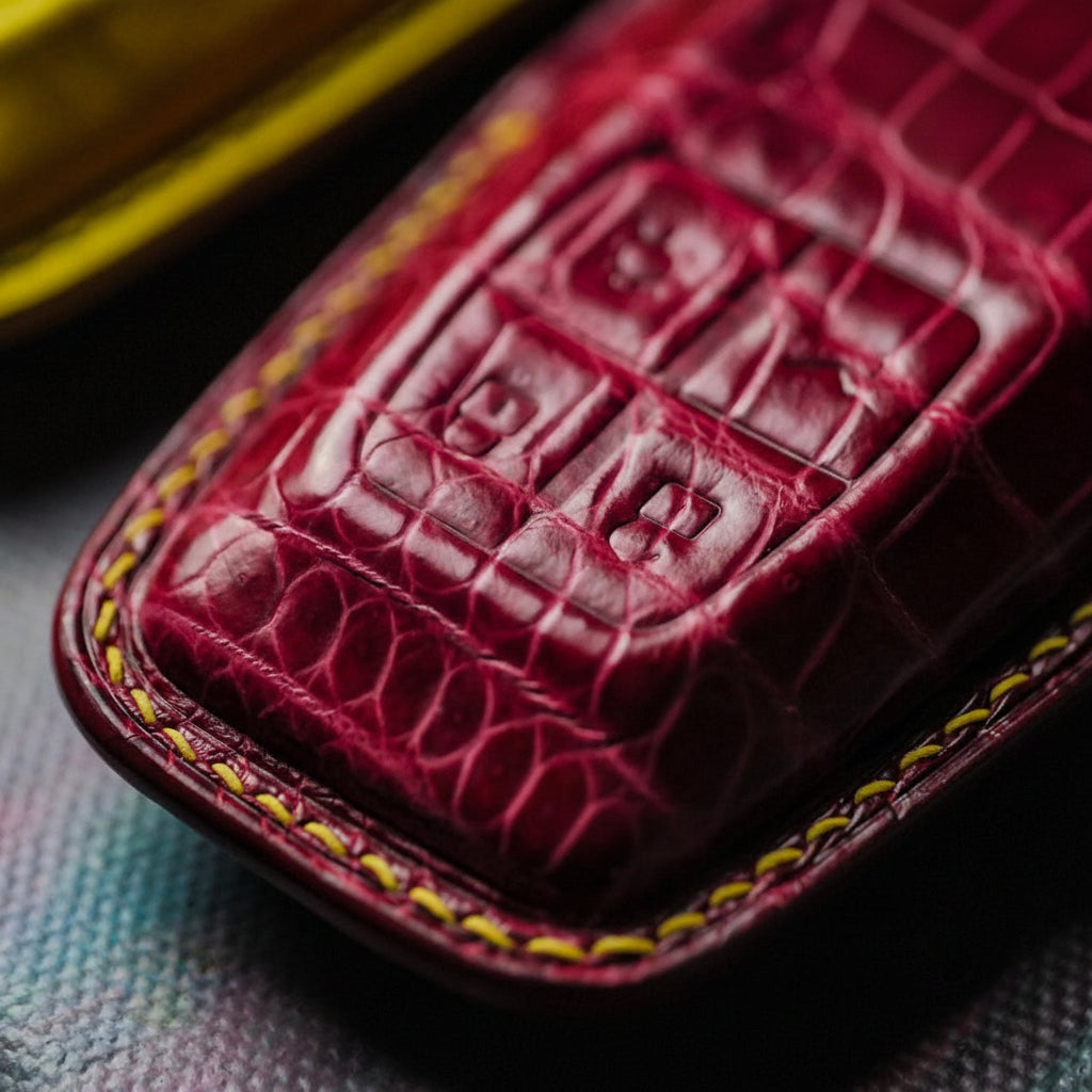 ETK BESPOKE RED & YELLOW CROCODILE KEY COVER SET FOR FERRARI — SET FOR TWO