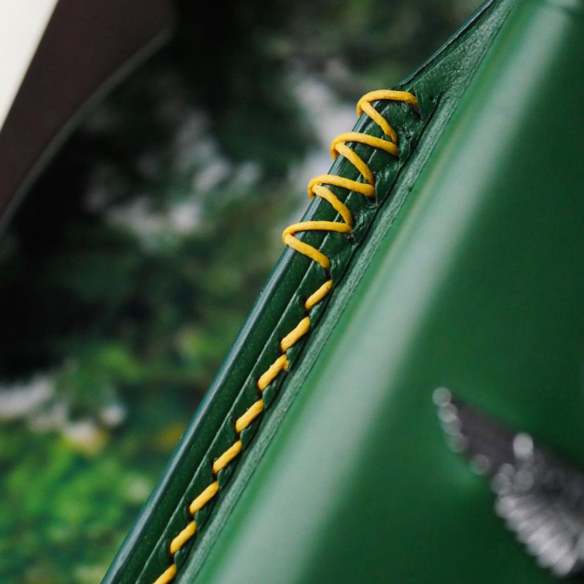 ETK BESPOKE GREEN ITALIAN NAPPA KEY COVER FOR ASTON MARTIN — YELLOW DETAILS