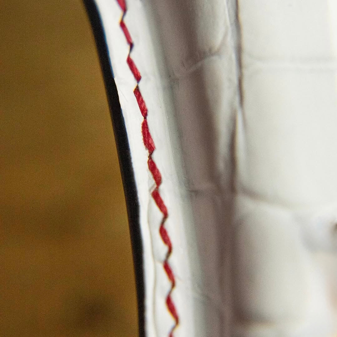ETK BESPOKE WHITE CROCODILE KEY COVER FOR PORSCHE — RED & BLACK DETAILS