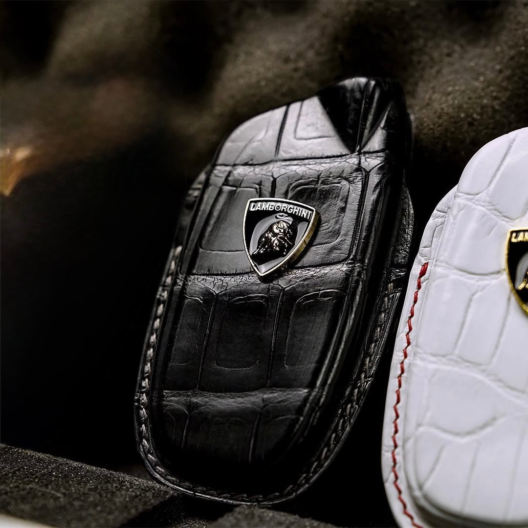 ETK BESPOKE RED, WHITE & BLACK CROCODILE KEY COVER SET FOR LAMBORGHINI — SET OF 3