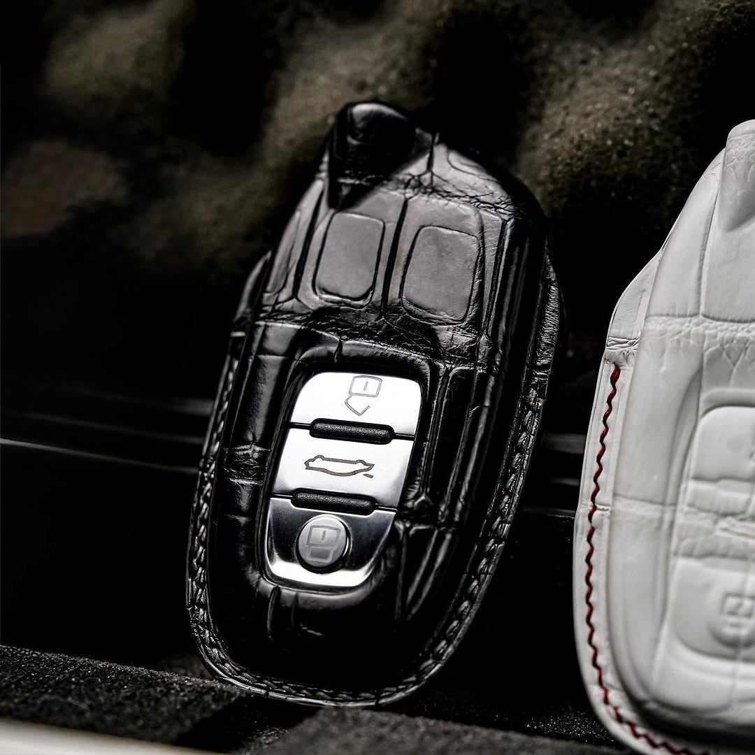 ETK BESPOKE RED, WHITE & BLACK CROCODILE KEY COVER SET FOR LAMBORGHINI — SET OF 3