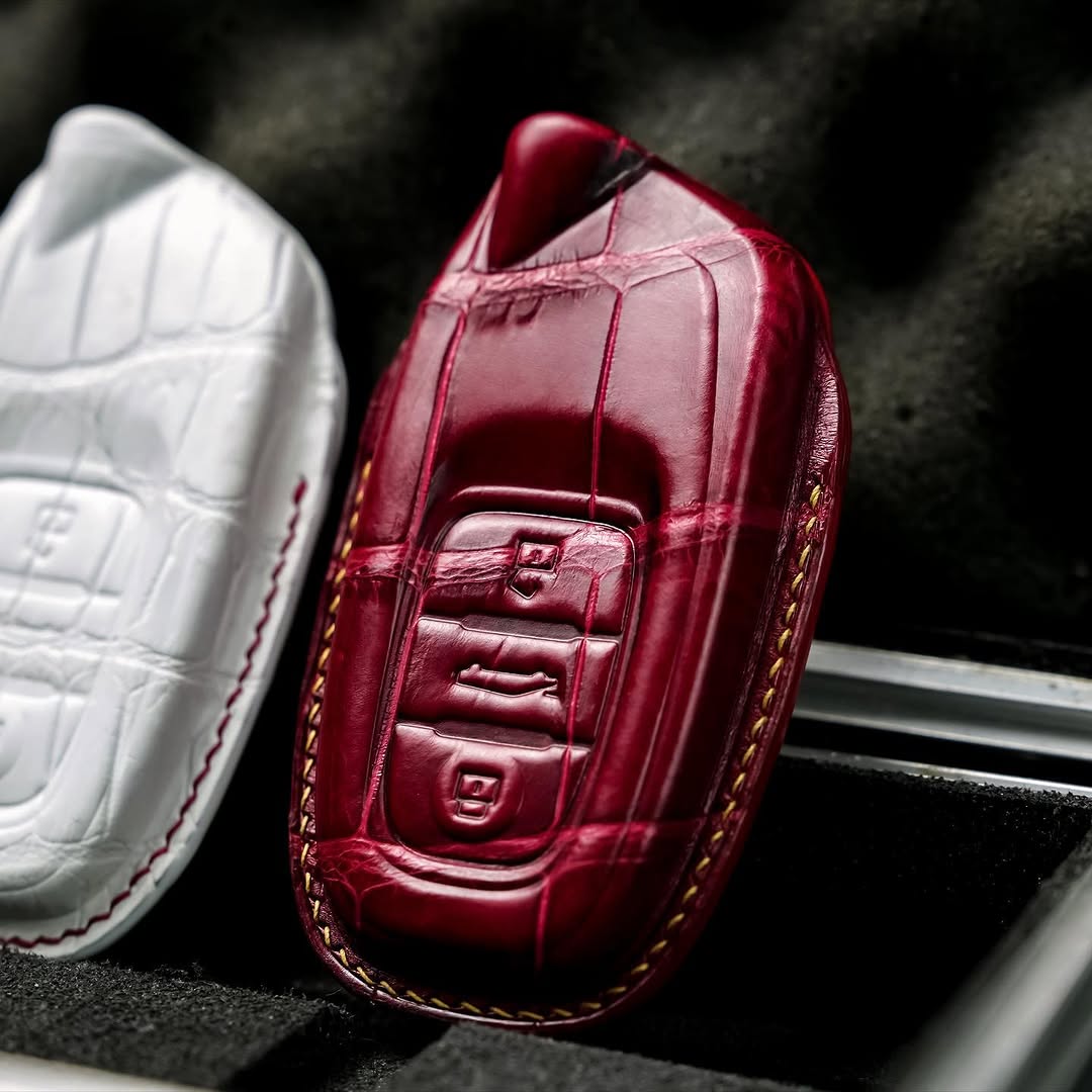 ETK BESPOKE RED, WHITE & BLACK CROCODILE KEY COVER SET FOR LAMBORGHINI — SET OF 3