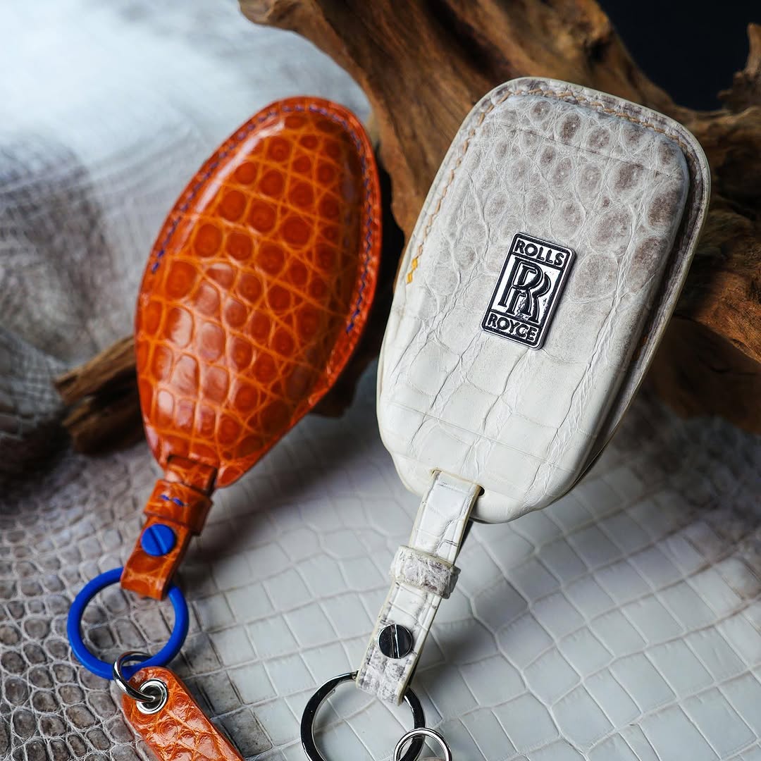 ETK BESPOKE MCLAREN & ROLLS-ROYCE CROCODILE KEY COVER SET — SET OF 2