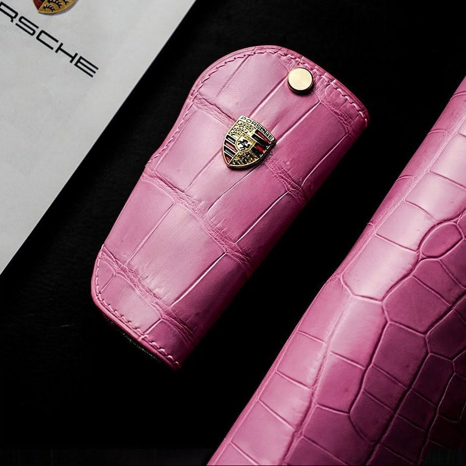 ETK BESPOKE BABY PINK CROCODILE KEY COVER FOR PORSCHE — PINK DETAILS