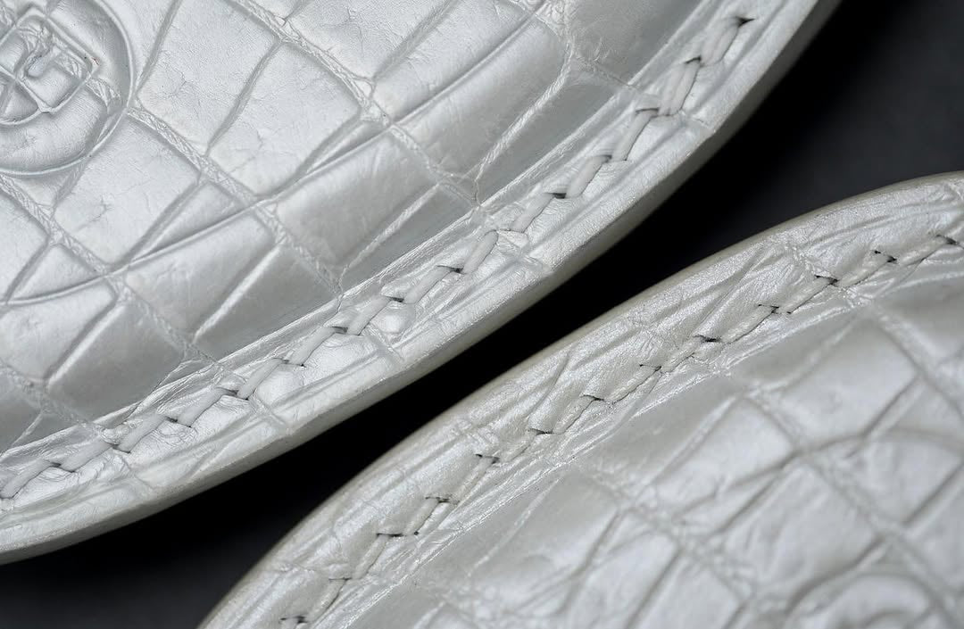 ETK BESPOKE PEARL WHITE CROCODILE KEY COVER SET FOR MCLAREN — SET OF 2