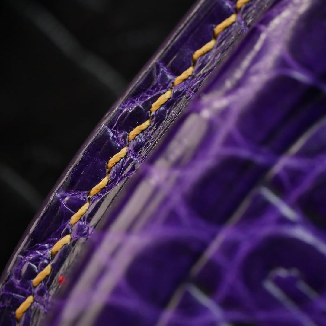 ETK BESPOKE PURPLE CROCODILE KEY COVER FOR LAMBORGHINI — YELLOW DETAILS
