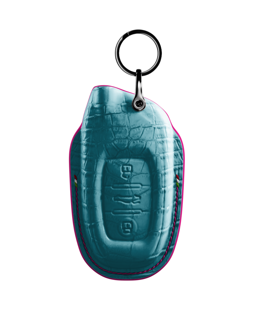 ETK BESPOKE TURQUOISE CROCODILE KEY COVER FOR LAMBORGHINI — HOT PINK DETAILS