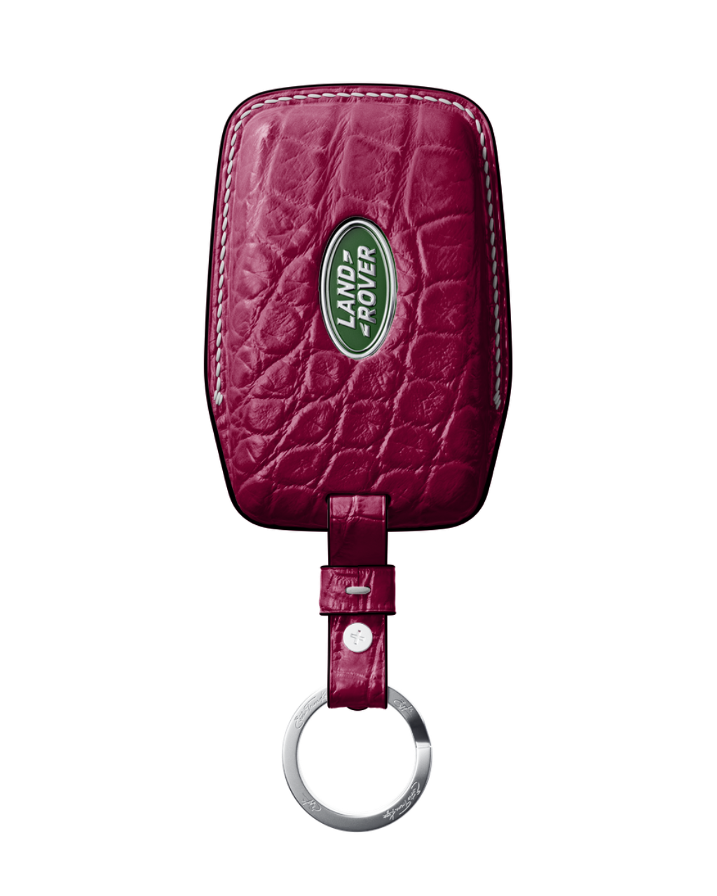 ETK BESPOKE HOT PINK CROCODILE KEY COVER FOR LAND ROVER — WHITE & BLACK DETAILS