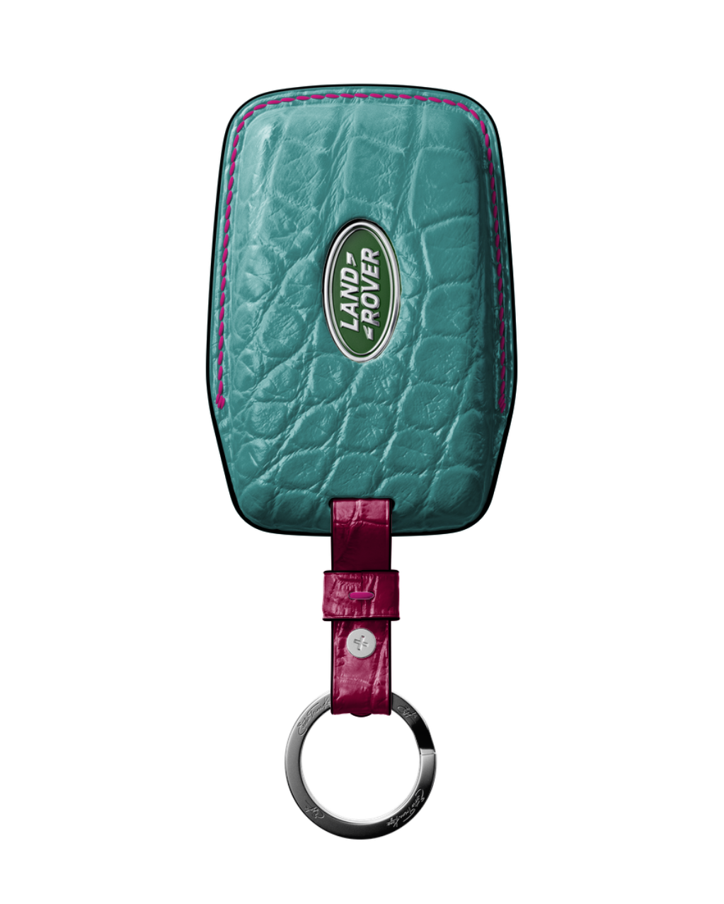 ETK BESPOKE TIFFANY CROCODILE KEY COVER FOR LAND ROVER — HOT PINK & BLACK DETAILS