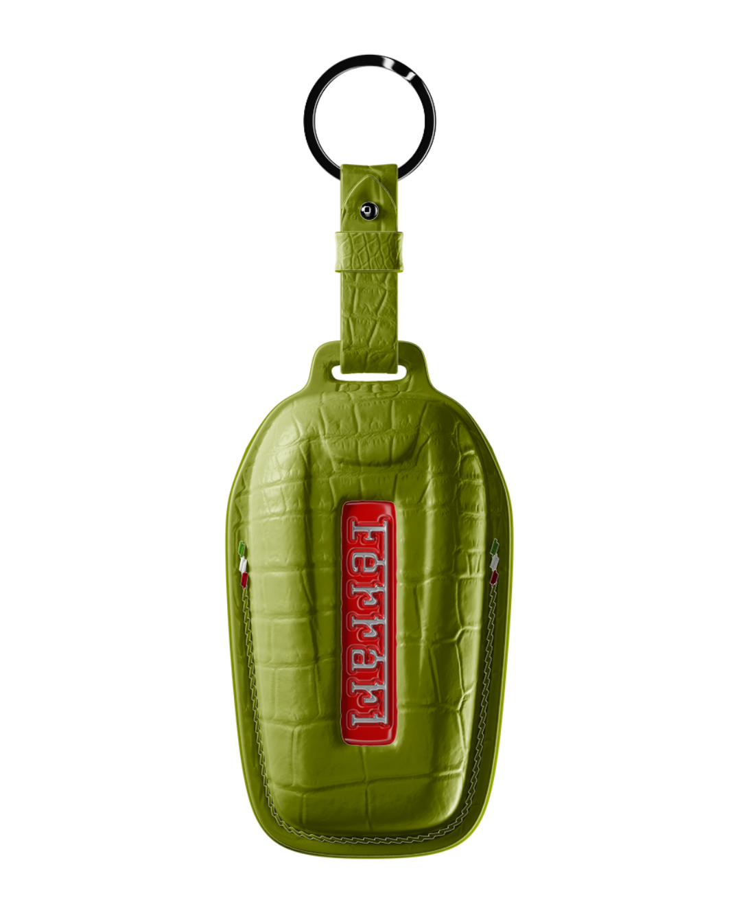 ETK BESPOKE GENUINE CROCODILE KEY COVER FOR FERRARI TYPE I — CLASSIC ITALIAN TRICOLORE SPECIFICATION