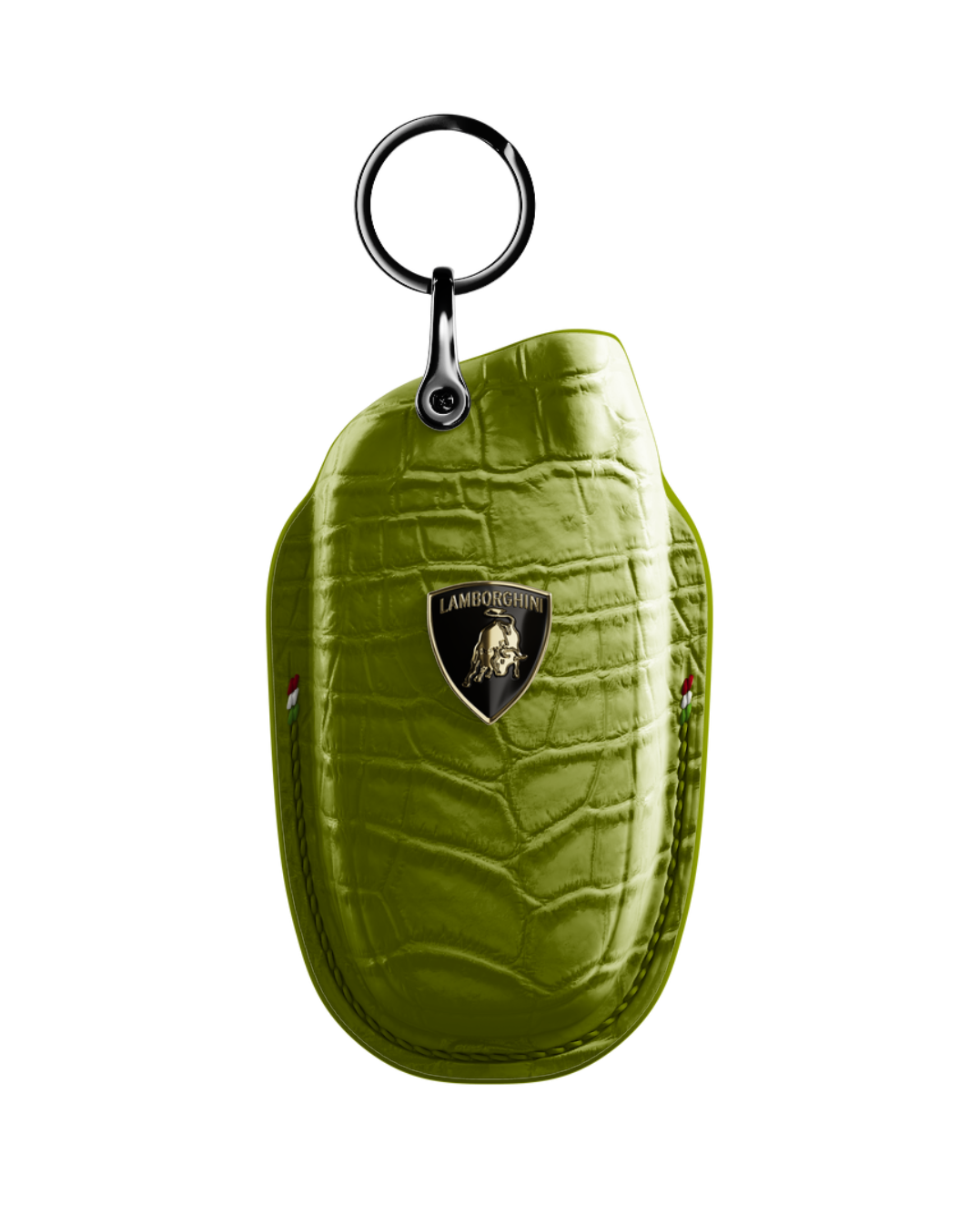 ETK BESPOKE GENUINE CROCODILE KEY COVER FOR LAMBORGHINI TYPE I — CLASSIC ITALIAN TRICOLORE SPECIFICATION