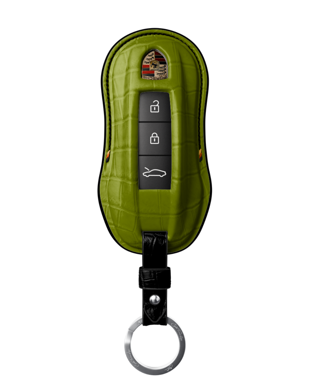 ETK BESPOKE GENUINE CROCODILE KEY COVER FOR PORSCHE — SCHWARZ TRICOLOR SPECIFICATION