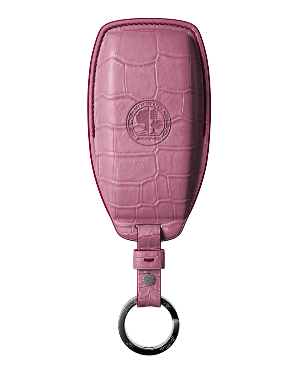 ETK BESPOKE BABY PINK CROCODILE KEY COVER FOR MERCEDES — BORDEAUX DETAILS