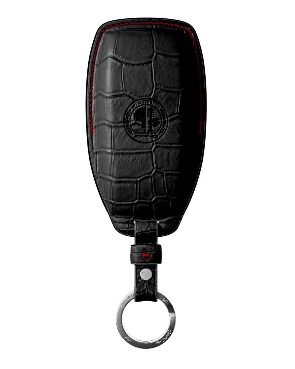 ETK BESPOKE BLACK CROCODILE KEY COVER FOR MERCEDES — RED DETAILS