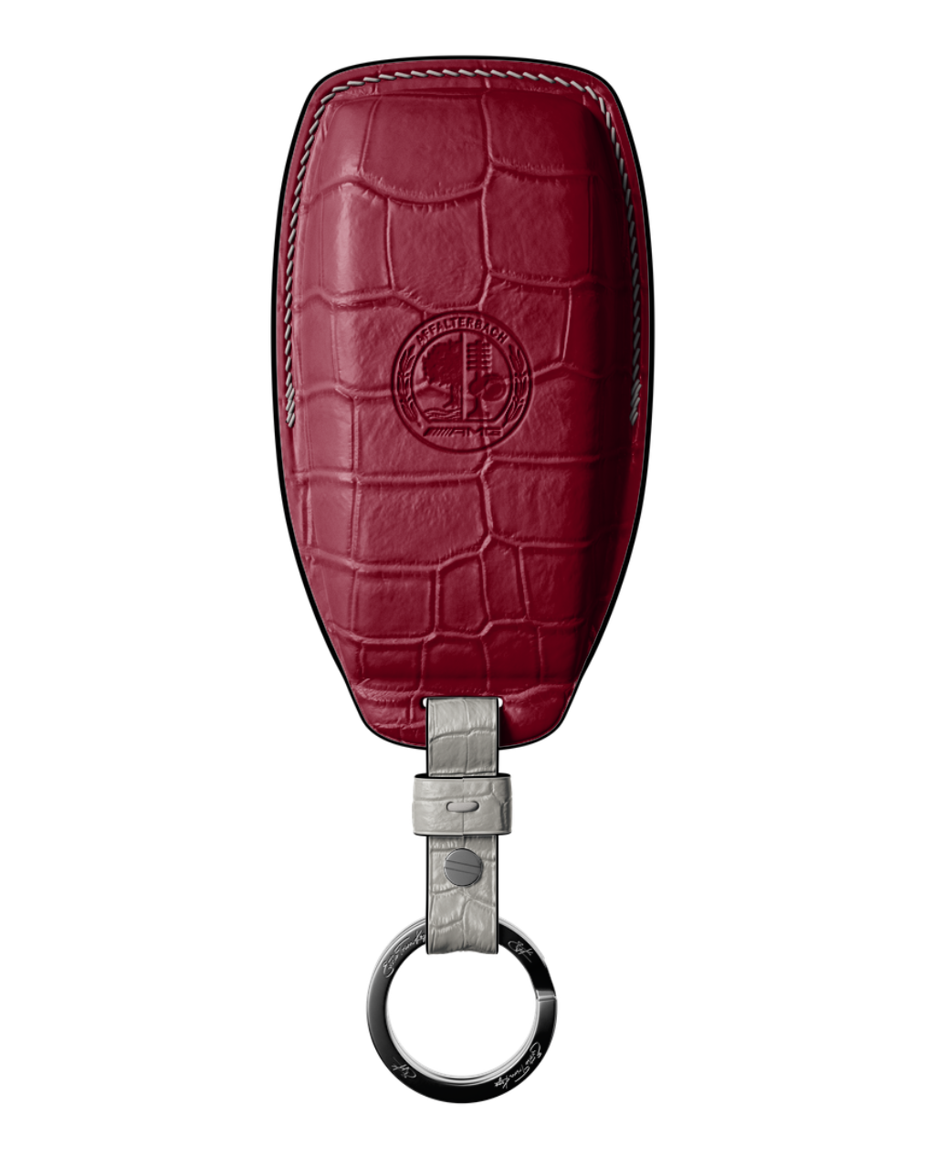 ETK BESPOKE BORDEAUX CROCODILE KEY COVER FOR MERCEDES — WHITE & BLACK DETAILS