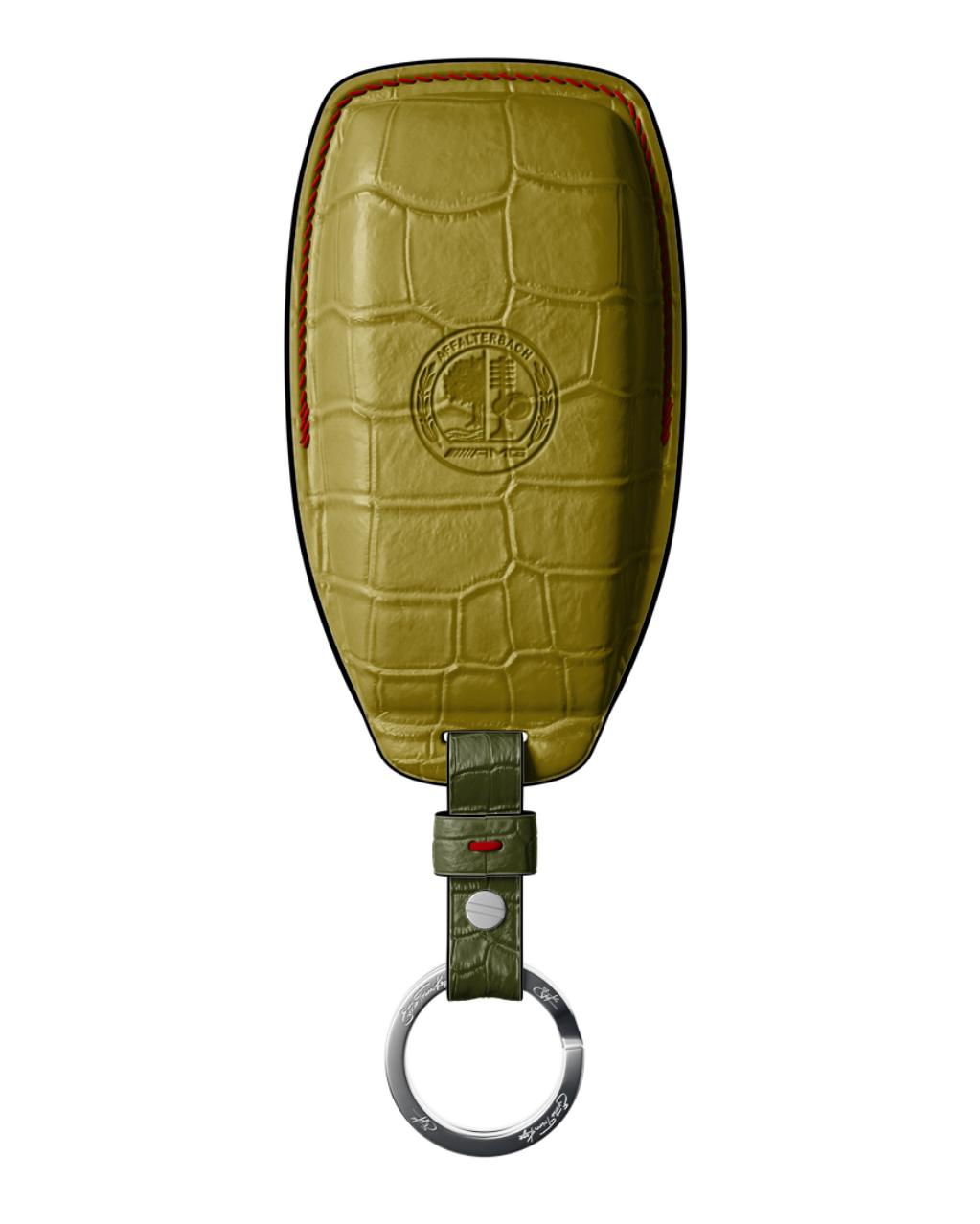 ETK BESPOKE GOLD CROCODILE KEY COVER FOR MERCEDES — THREE-TONE DETAILS