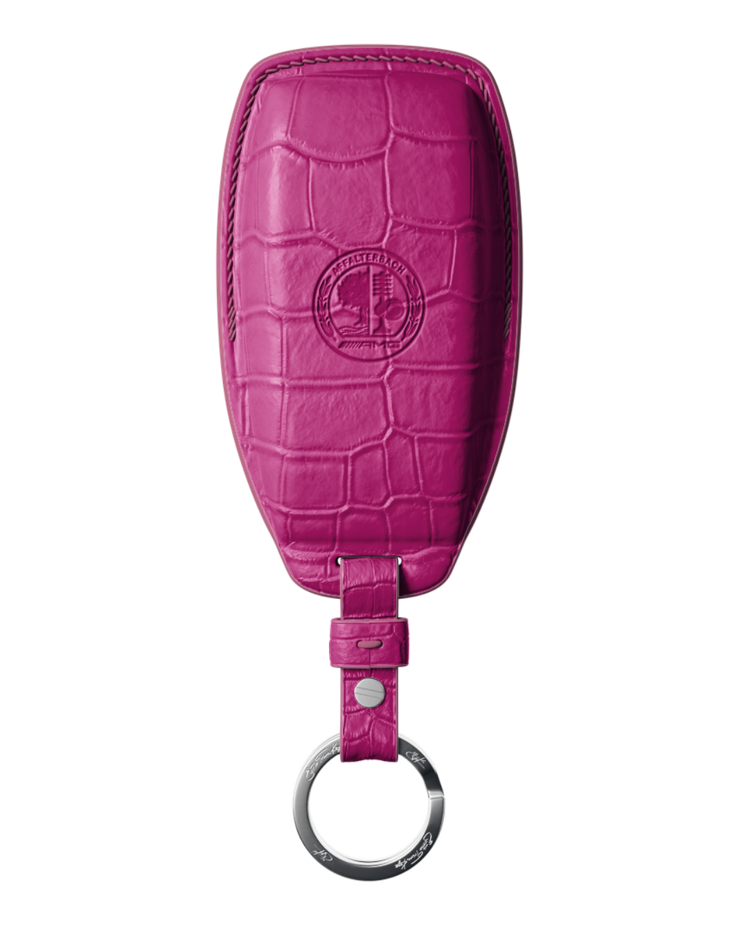 ETK BESPOKE HOT PINK CROCODILE KEY COVER FOR MERCEDES — BABY PINK DETAILS