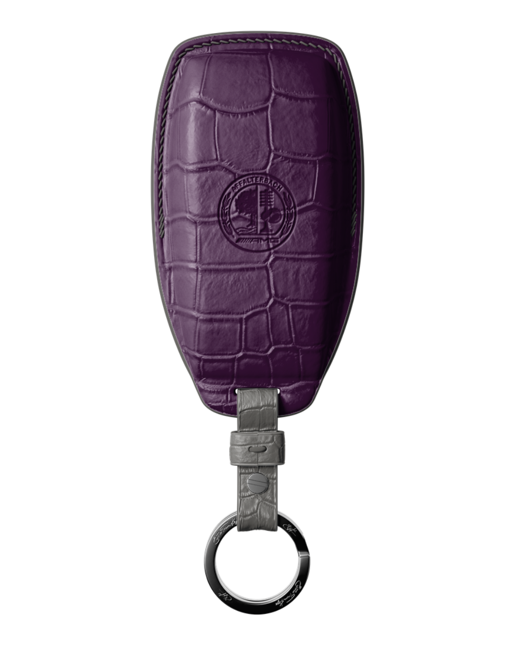 ETK BESPOKE PURPLE CROCODILE KEY COVER FOR MERCEDES — GREY DETAILS