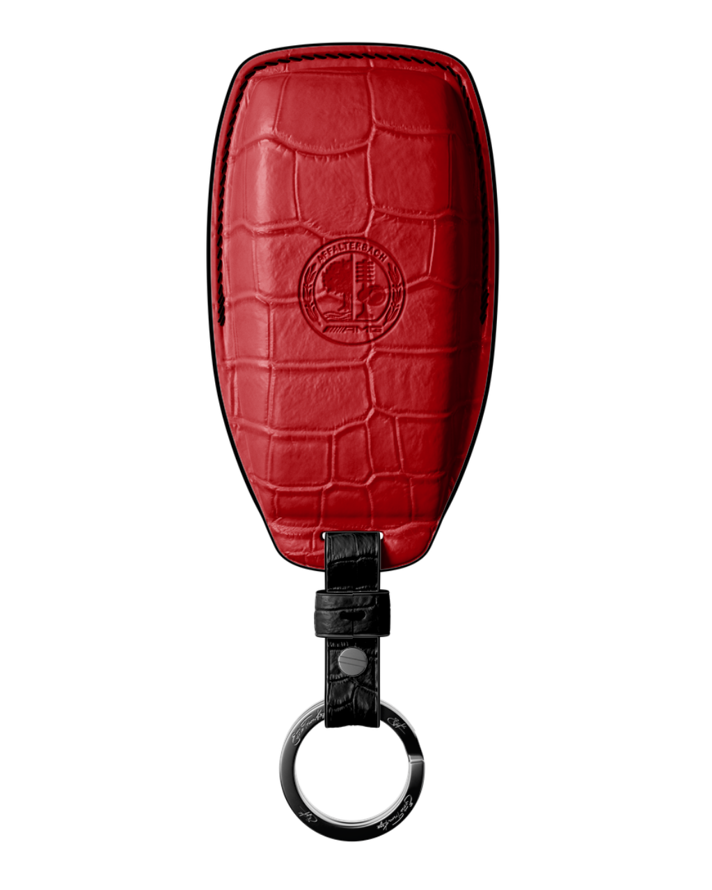 ETK BESPOKE RED CROCODILE KEY COVER FOR MERCEDES — BLACK DETAILS