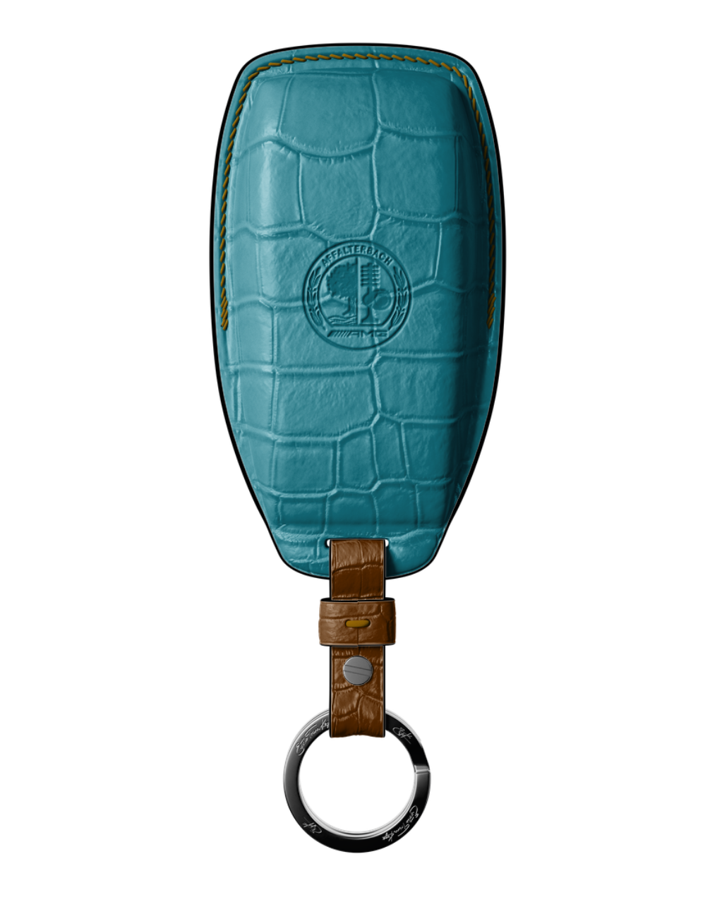 ETK BESPOKE TURQUOISE CROCODILE KEY COVER FOR MERCEDES — BROWN & BLACK DETAILS