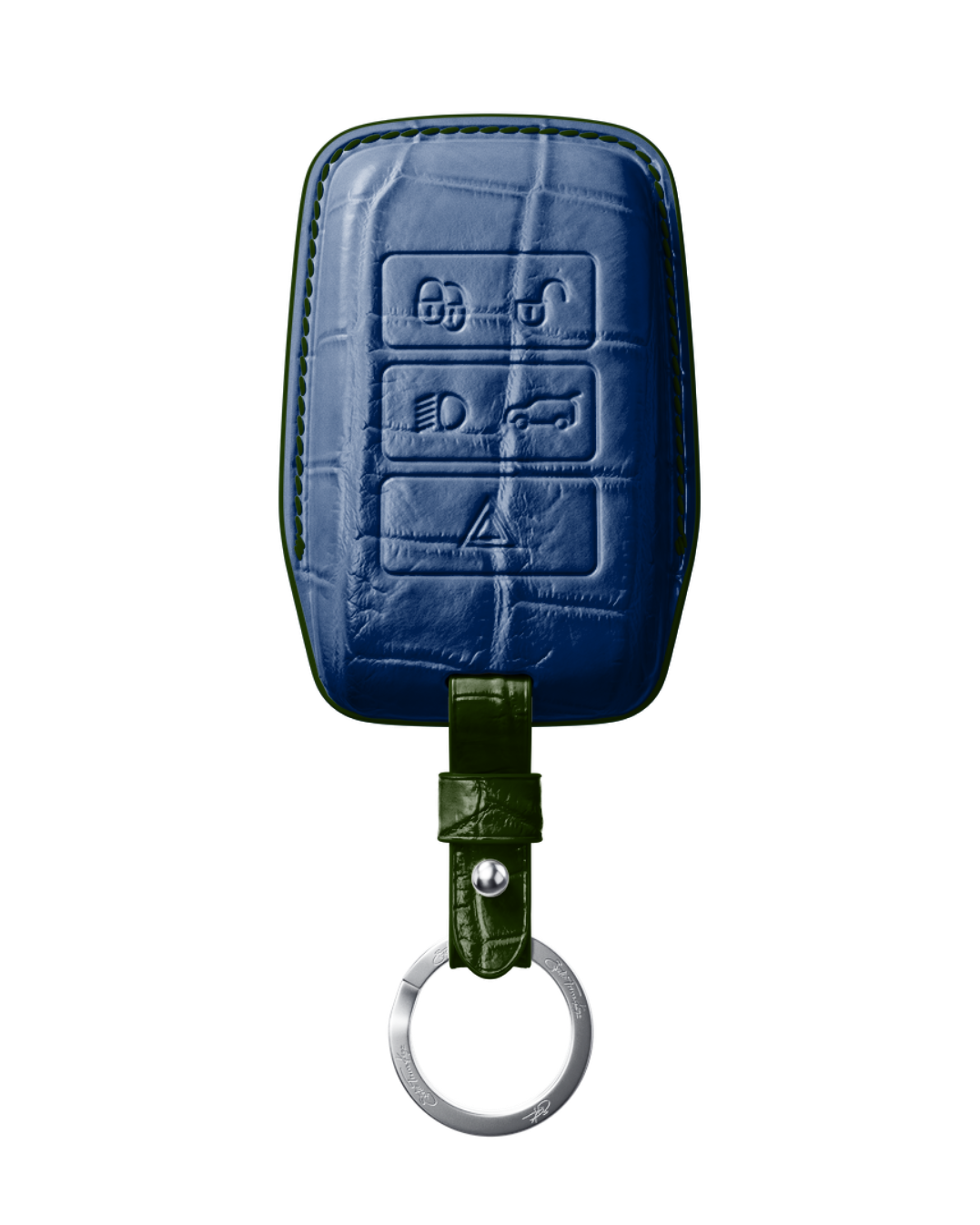 ETK BESPOKE GENUINE CROCODILE KEY COVER FOR LAND ROVER — CLASSIC HERITAGE GREEN SPECIFICATION