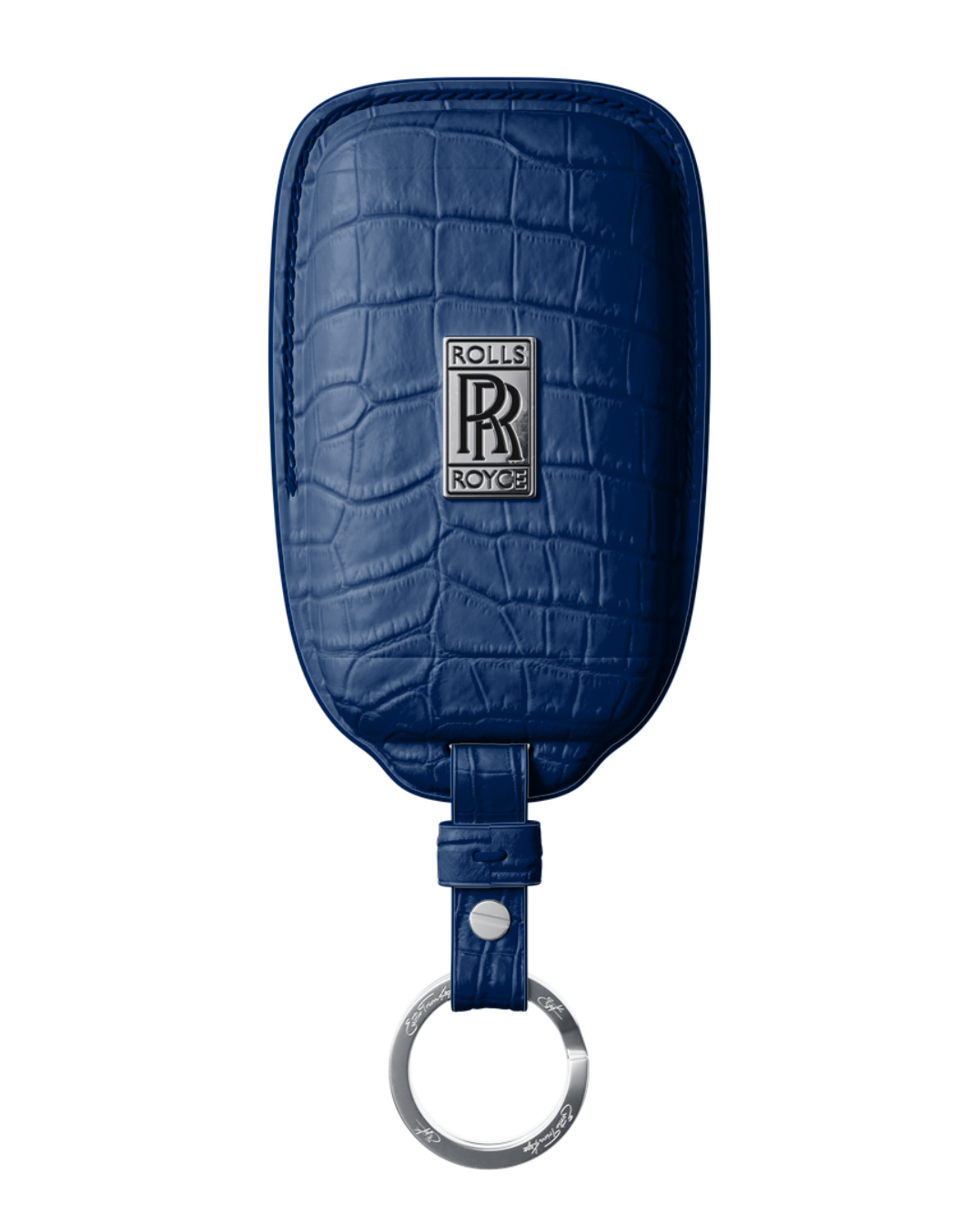 ETK BESPOKE GENUINE CROCODILE KEY COVER FOR ROLLS-ROYCE — CLASSIC SILVER BADGE SPECIFICATION